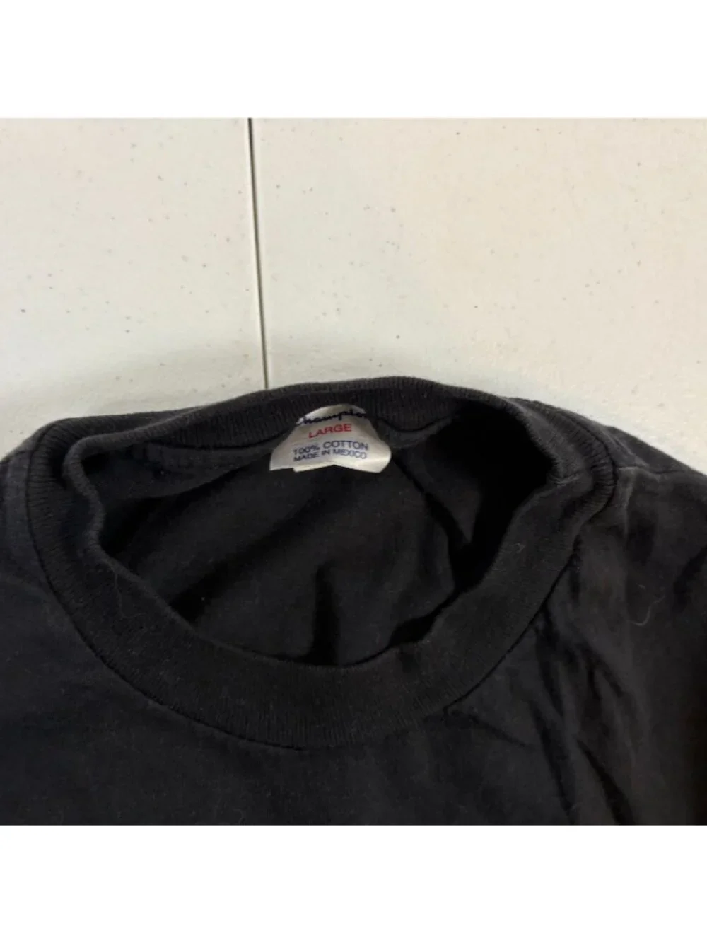 Vintage Champion XFL T Shirt Mens Size L Black Football Logo Vince McMahon Y2K - Picture 5 of 6